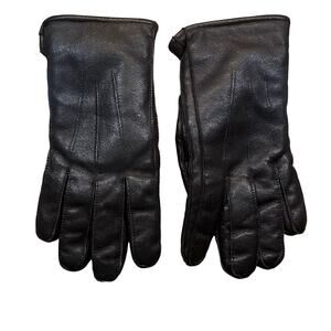 Vintage Mens Small Pigskin Leather Gloves Fleece Lined Winter Cold Weather Brown